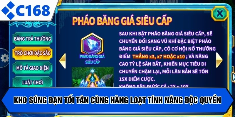 Kho súng đạn tối tân cùng hàng loạt tính năng độc quyền